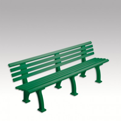 Tennisbank Berlin mit Rückenlehne 200cm grün