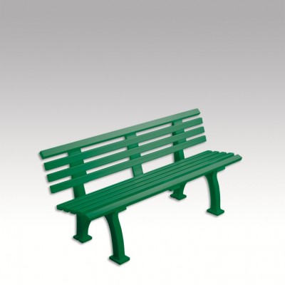 Tennisbank Freiburg mit Rückenlehne 150cm grün