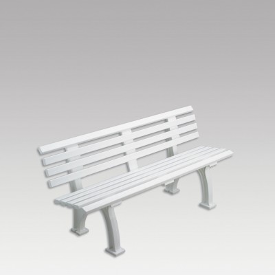 Tennisbank Freiburg mit Rückenlehne150cm weiß